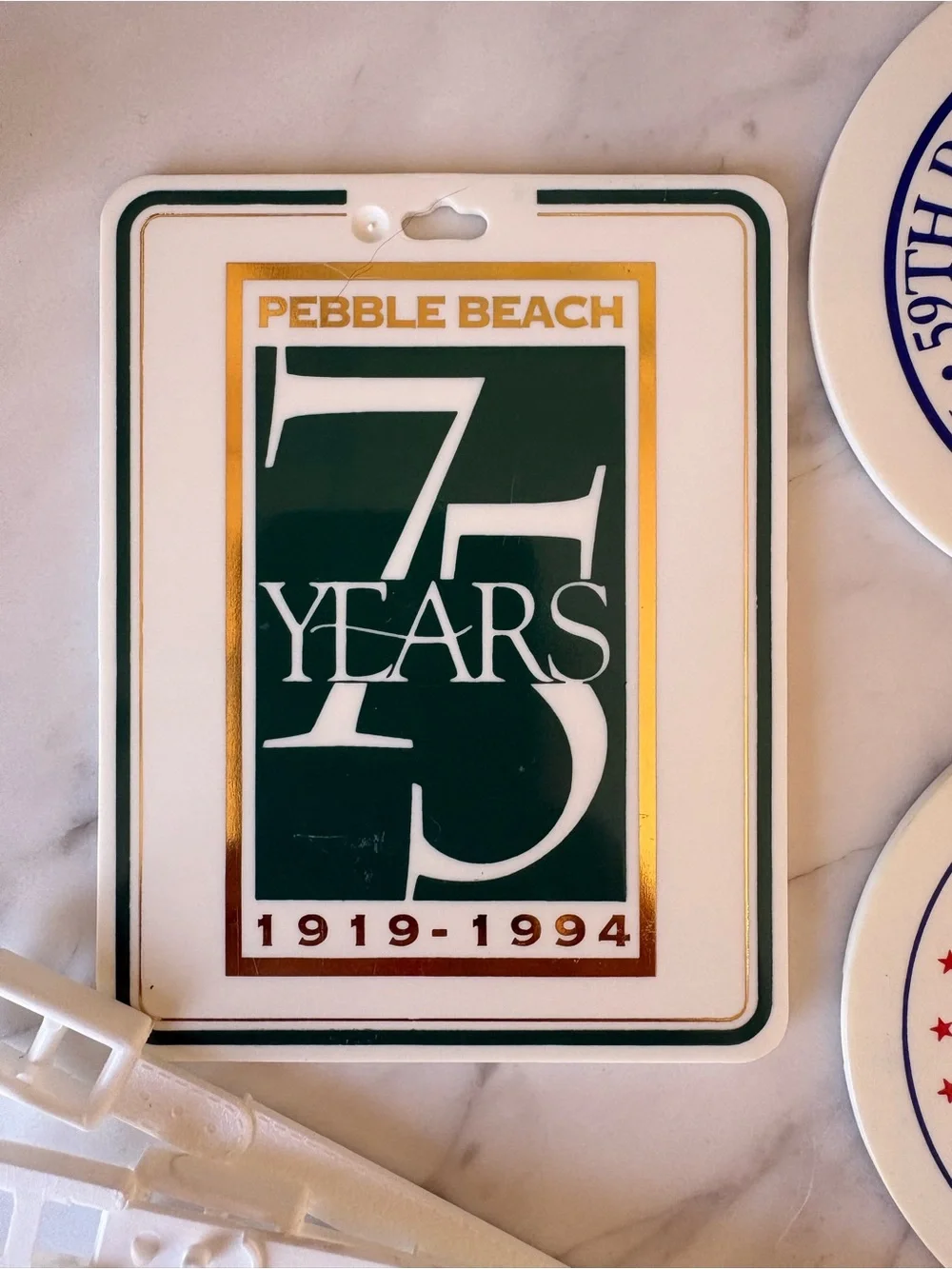 Pebble Beach Green, White & Blue Commemorative Golf Bag Tags Set